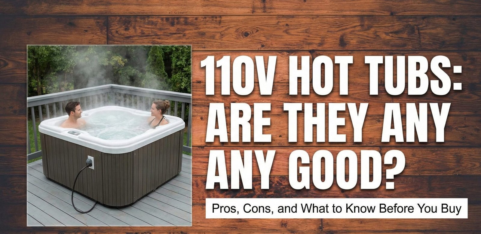 Family enjoying a 110v plug and play hot tub on a patio