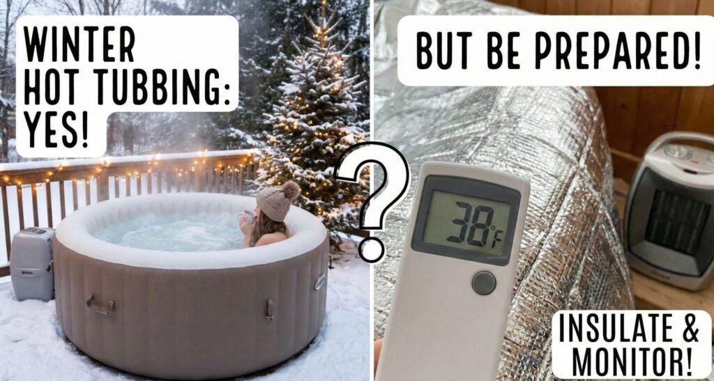 can you use an inflatable hot tub in the winter