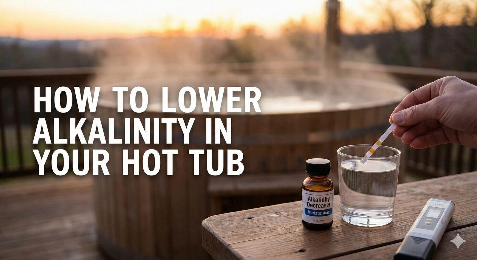 Testing hot tub water alkalinity