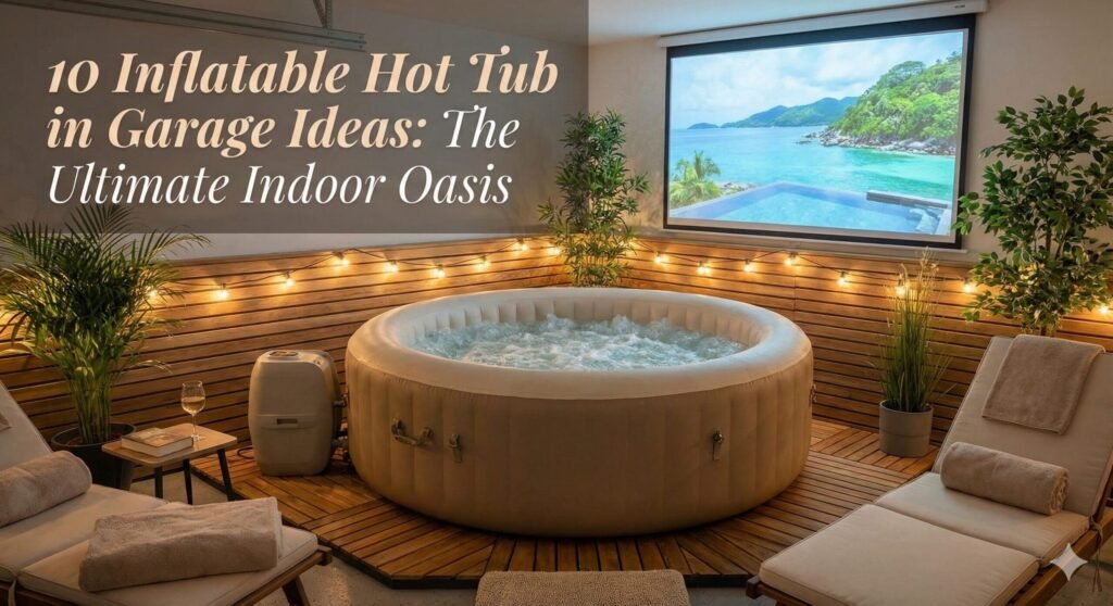 inflatable hot tub in garage ideas